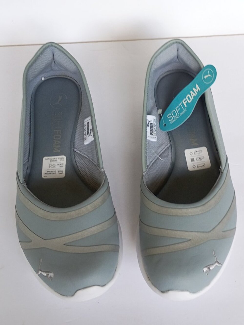 Puma Soft Foam Slip On Shoes Gray Size 8 New